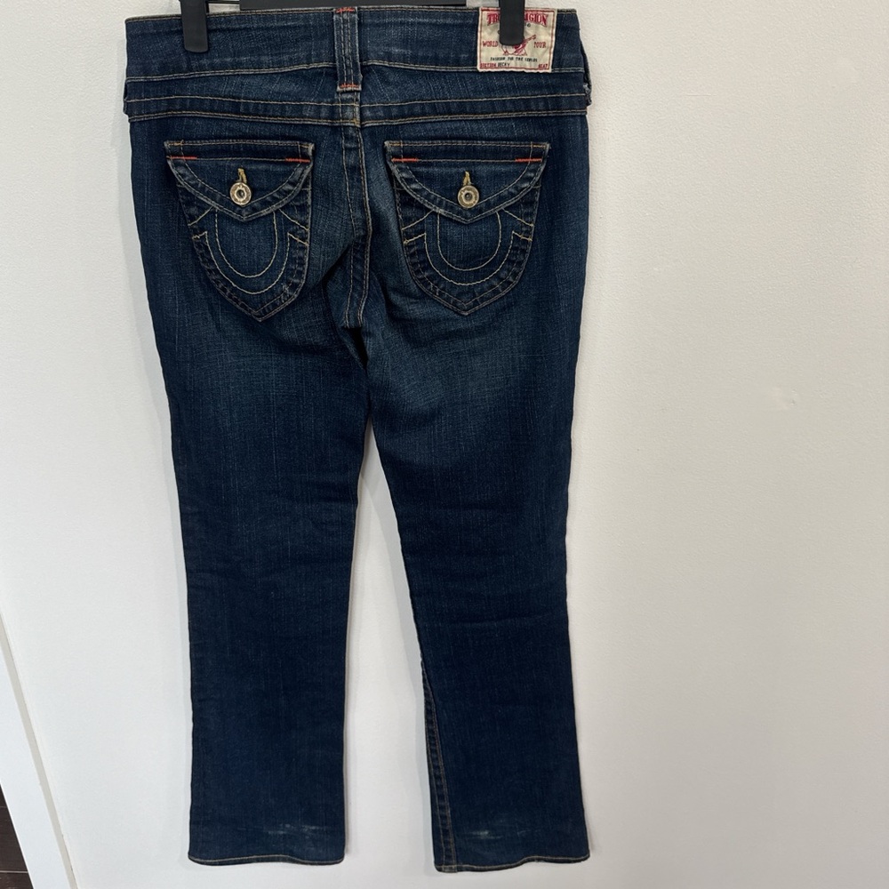 Vintage True Religion flare leg bootcut low rise Y2K 90’s blue casual jeans 27